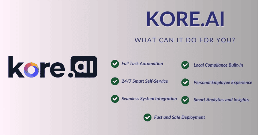 Kore.ai: Best for Automating HR Communication Across a Large Workforce 