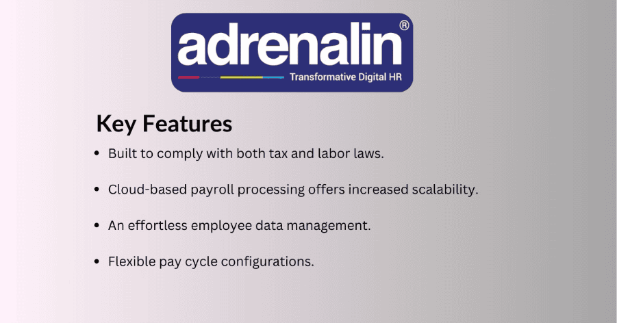 Adrenalin key features 