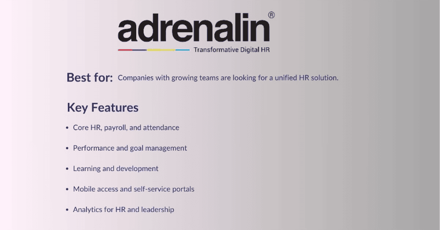 Adrenalin: Best for Large Manufacturing Operations 