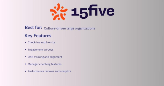 15FIVE-Performance Management Software for Large Businesses (Top 10 Expert Picks)