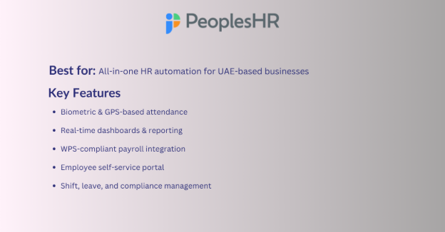 PeoplesHR- Top 7 Time and Attendance Software in Dubai, UAE