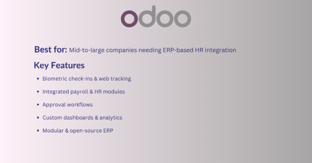 Odoo-Top 7 Time and Attendance Software in Dubai, UAE